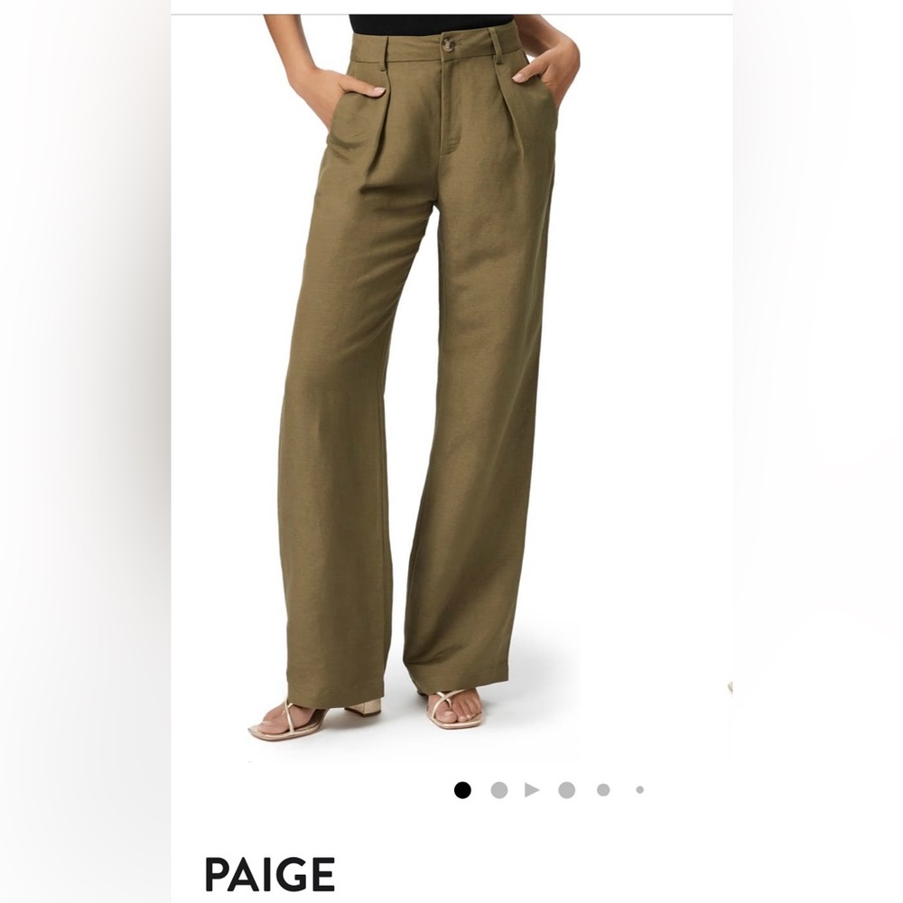 Paige Dallas Pleated High Waist Linen Blend Trousers Sz 2 NWT